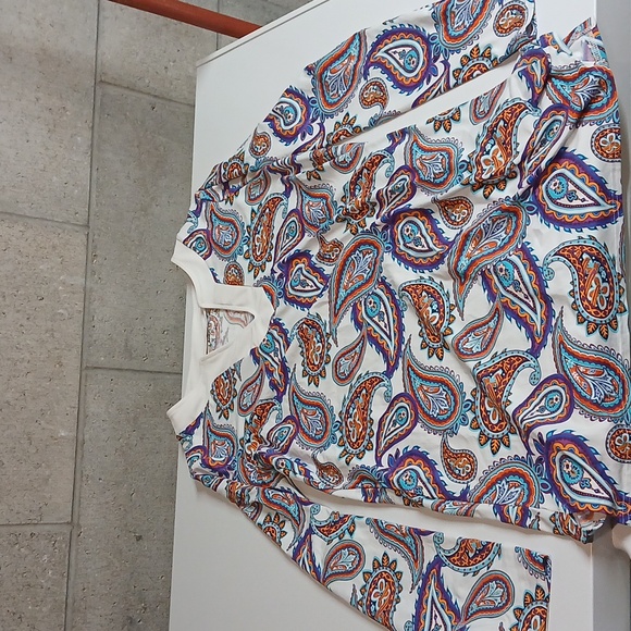 Lands' End Other - Lands' End Size L Long Sleeve Rash Guard UPF 50 Swim Shirt Paisley Teal Purple